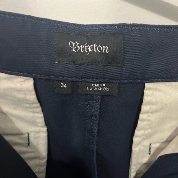 Brixton Men's Dark Blue Flat Front Shorts - Picture 2 of 3